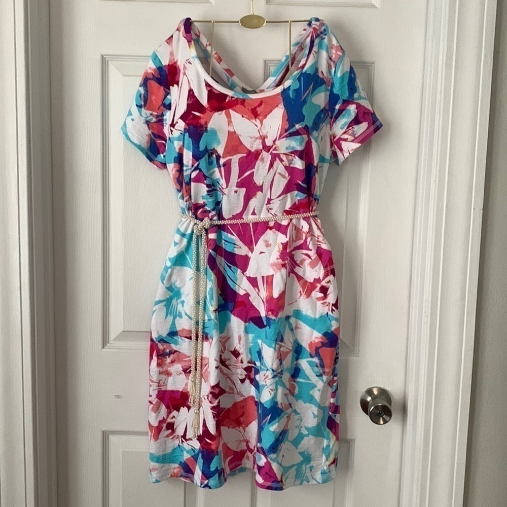 T by TALBOTS Multi-color Dress Size M  #025